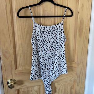 NWT Black polka dot body suit